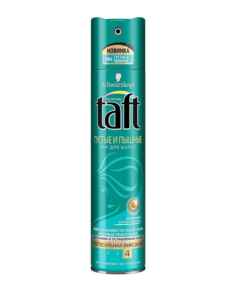 Taft Лак для волос Густые и Пышные, для тонких и ослабленных волос, сверхсильная фиксация, 225 мл