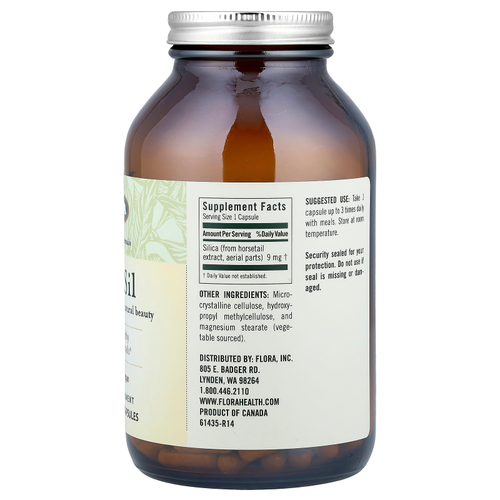 Flora, FloraSil, 180 вегетарианских капсул (9 мг в 1 капсуле)