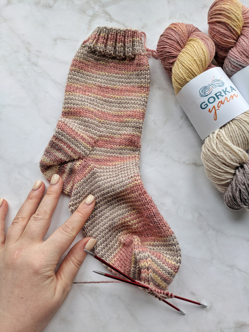 Носочная пряжа, цвет "Осень