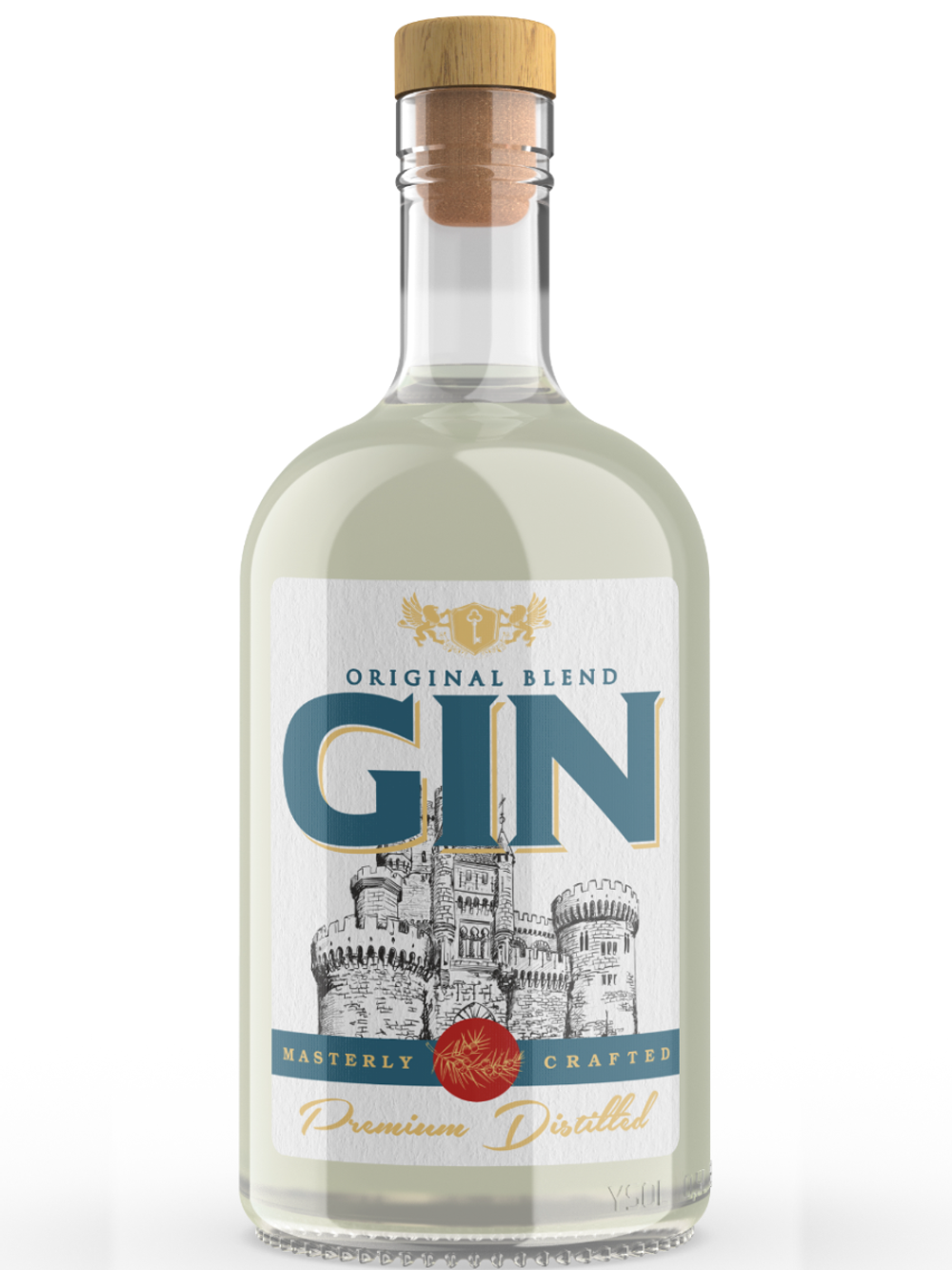 Наклейки на бутылки "GIN" Джин Блестящие 10 шт.