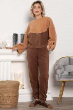 Костюм флисовый Уютный дуэт (шоколадный) К14966-10М LT Collection