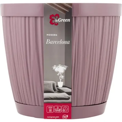 Горшок для цветов пластиковый 6,5л d-24см «BARCELONA» морозная слива