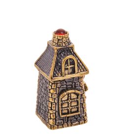AM-3543 Наперсток «Домик Каменный» (латунь, янтарь)