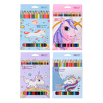 Карандаши цветные, Basir, деревянные, серия "Единорог", цветная упаковка, 18 шт