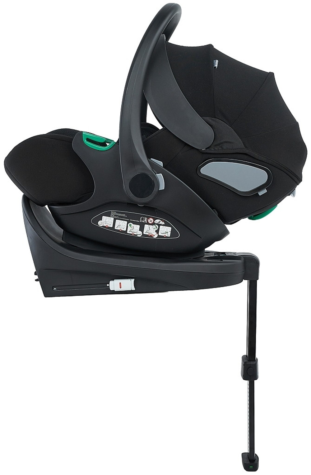 Детская коляска Pituso Teffy 4 в 1 с автокреслом Baesa Black с базой Caviar Black/Graphite