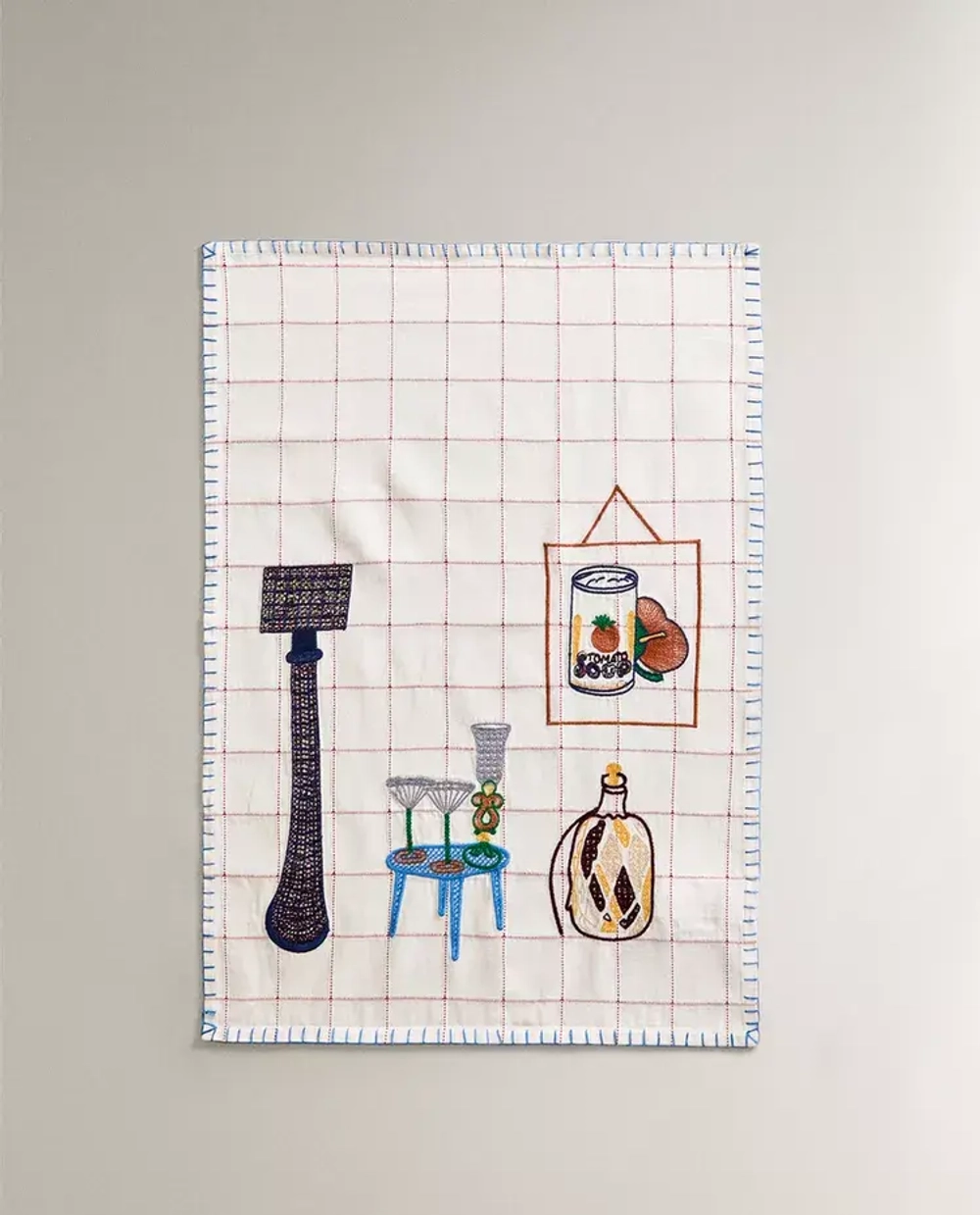 ZARA HOME КУХОННОЕ ПОЛОТЕНЦЕ С ВЫШИВКОЙ