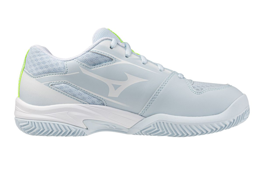 Детские теннисные кроссовки Mizuno Break Shot 5 Jr. CC - ice water/lightning yellow/anc