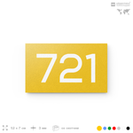 Номер на дверь 721, табличка на дверь для офиса, квартиры, кабинета, аудитории, склада, желтая 120х70 мм, Айдентика Технолоджи