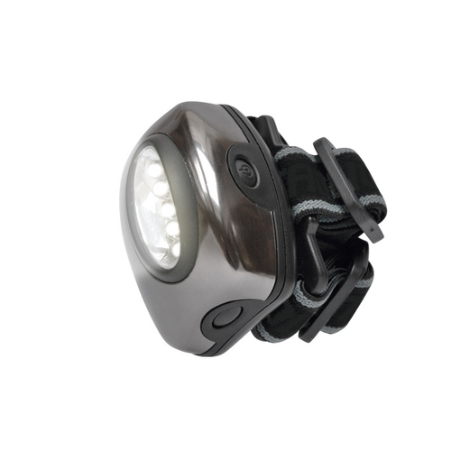 S-HL010-C Gun Metal Фонарь Uniel серии Стандарт «Bright eyes — comfort max» (налобный фонарь), алюминиевый корпус, 5 LED, упаковка — кламшелл, 3хААА н