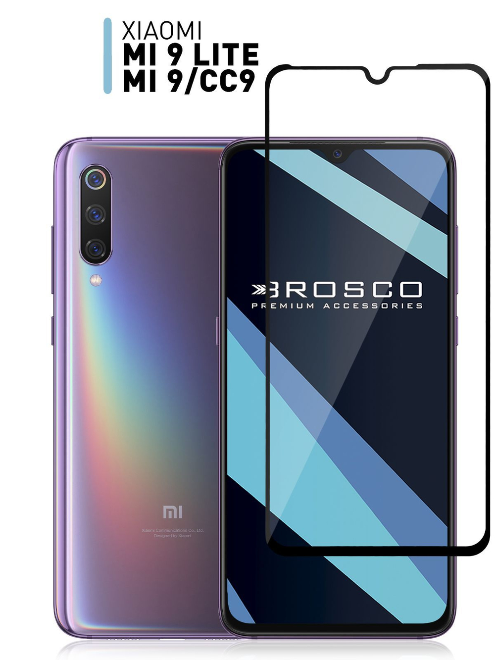 Защитное стекло ROSCO для Xiaomi Mi 9;Xiaomi Mi 9 Lite;Xiaomi Mi CC9 оптом (арт. XM-MI9-FSP-GLASS-BLACK)
