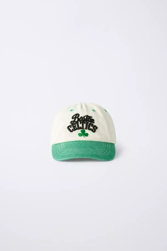 ZARA КЕПКА С НАШИВКАМИ NBA ©, ЗЕЛЕНЫЙ