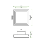 Диффузор под покраску скрытого монтажа SECRET SOFT FRAME 125/150 с приточно-вытяжным вентилятором