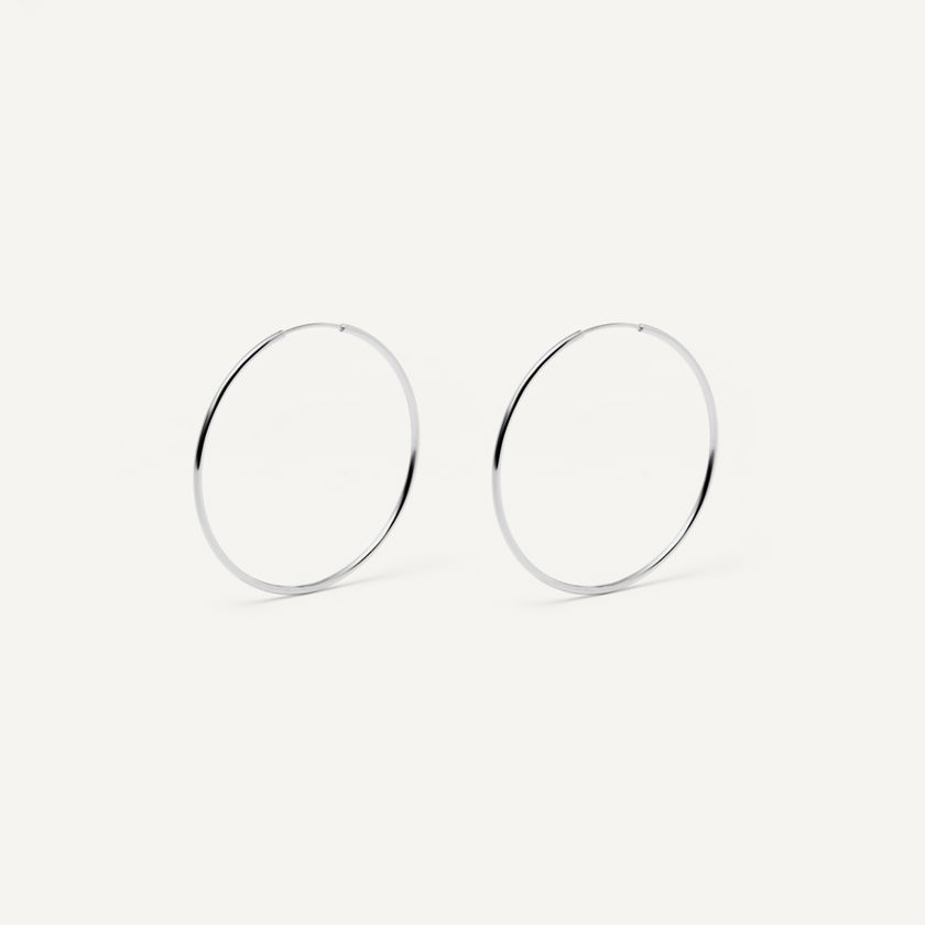 Серьги-конго Широкое Серебро – 4.5 см