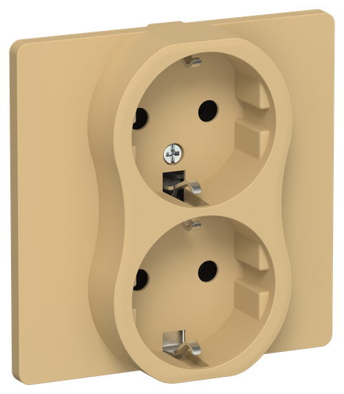 FLITE Розетка 2-местная с заземлением без защитных шторок 16А РС12-0-К-ФлШм шамуа IEK