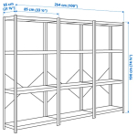 Стеллаж - IKEA BROR, 190х55х254 см, серо-зеленый, БРУР ИКЕА