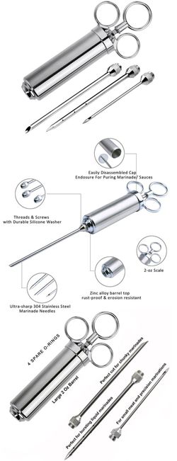 Шприц для мяса металлический 60 мл с набором игл