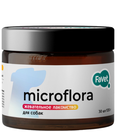 Favet Функциональное лакомство SuperFlora Soft Chews для пищеварительной системы для собак 120гр.