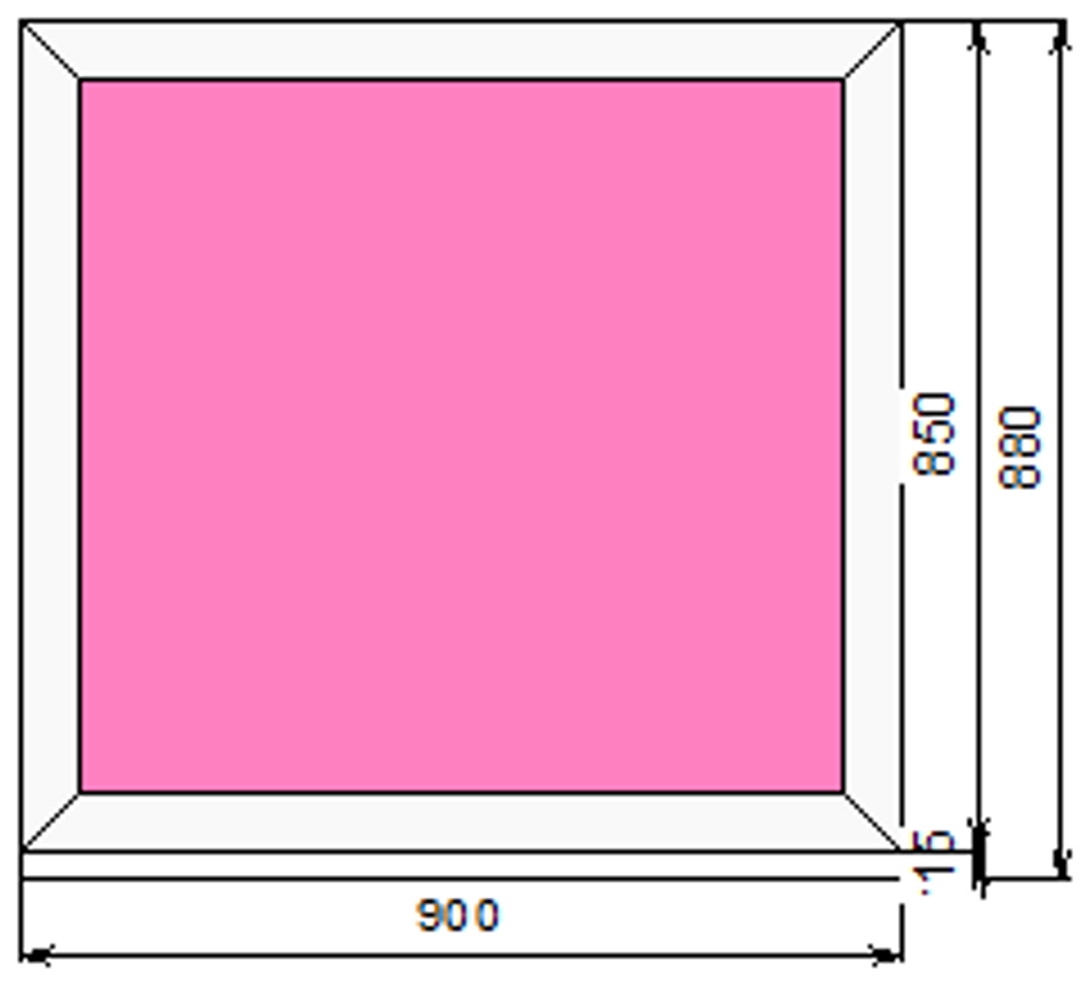 Пластиковое окно 850 х 900 ТермА Эко с глухой створкой