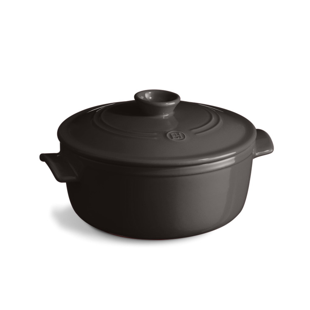 Кастрюля с крышкой Emile Henry Charcoal, 29.5 см