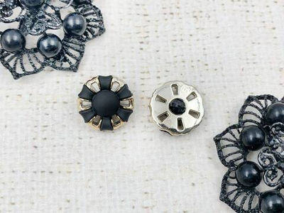 Пуговицы костюмные, d 2,5 см, золото с чёрным