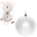 Новогодние шары 10 см (набор 2 шт) "Глянец", серебро (Серпантин)