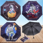 Зонт механический ветроустойчивый, матовая ручка «BESTzontik - Kosmos», микс 4 дизайна, длина 25см, d-110см