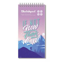 Скетчпад 105х210 мм, 80 л, блок - белый офсет 100 г/м², арт. 62112