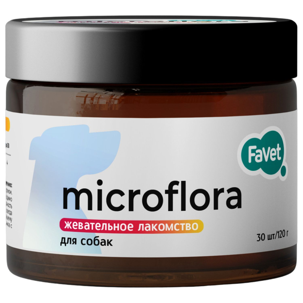 Favet функциональное лакомство SuperFlora Soft Chews Microflora для пищеварительной системы для собак 120г
