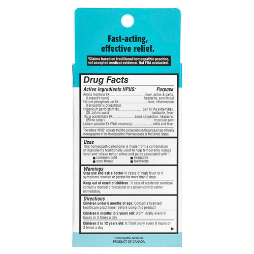 Homeolab USA, Kids Relief, жидкость для перорального применения от боли и лихорадки, для детей 0–12 лет, со вкусом вишни, 25 мл (0,85 жидк. унц.)