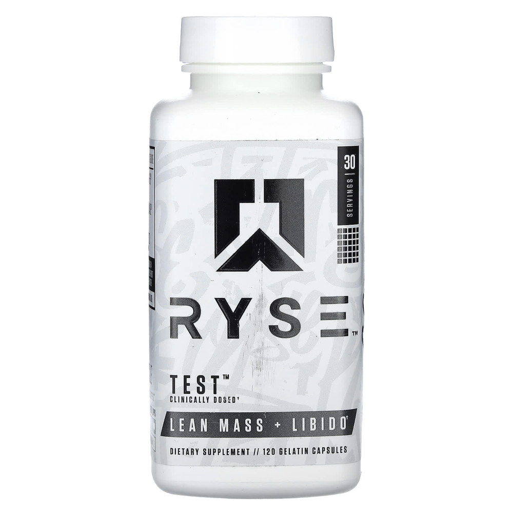 RYSE, Test, безжировая масса и либидо, 120 желатиновых капсул