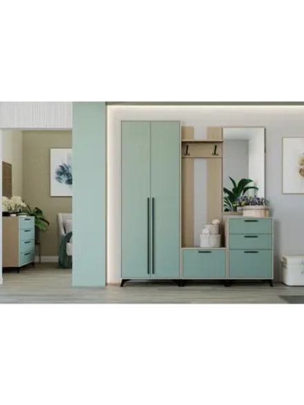 Прихожая с зеркалом Бирюзовый 200х41,1х220