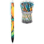 Ручка шариковая автоматическая Greenwich Line "Island plants" синяя, 0,7мм, игольчатый стержень, софт-тач