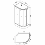 Душевая кабина Loranto CS-66120-13 GB 120х80 прозрачное стекло/профиль черный