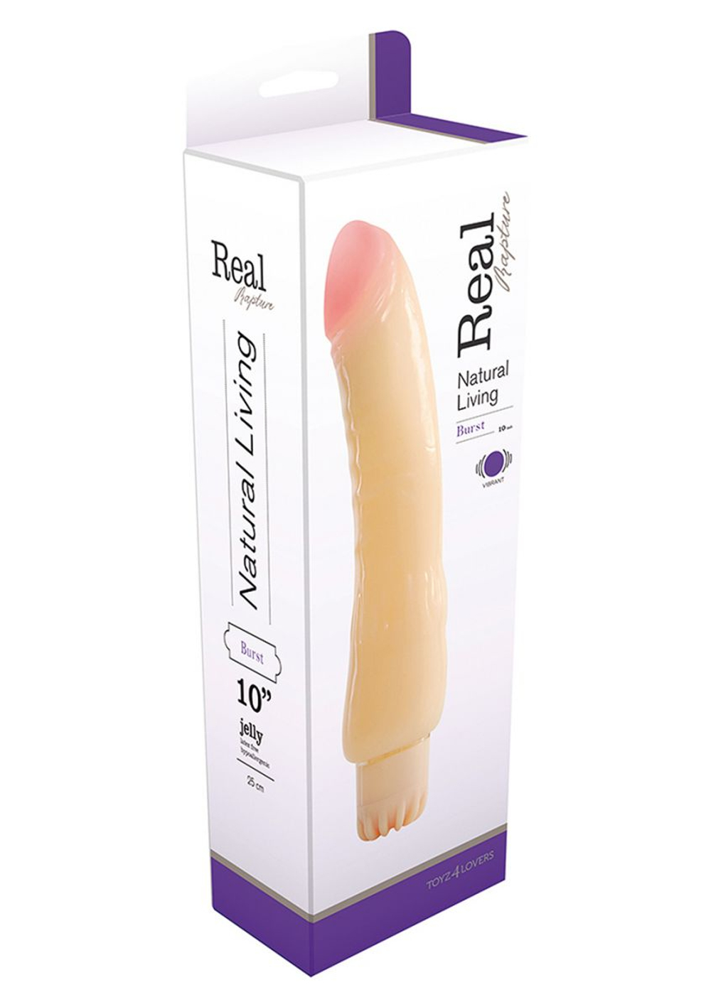 Реалистичный вибратор REALISTIC VIBRATOR REAL RAPTURE BURST JELLY - 25 см. (Цвет: телесный)
