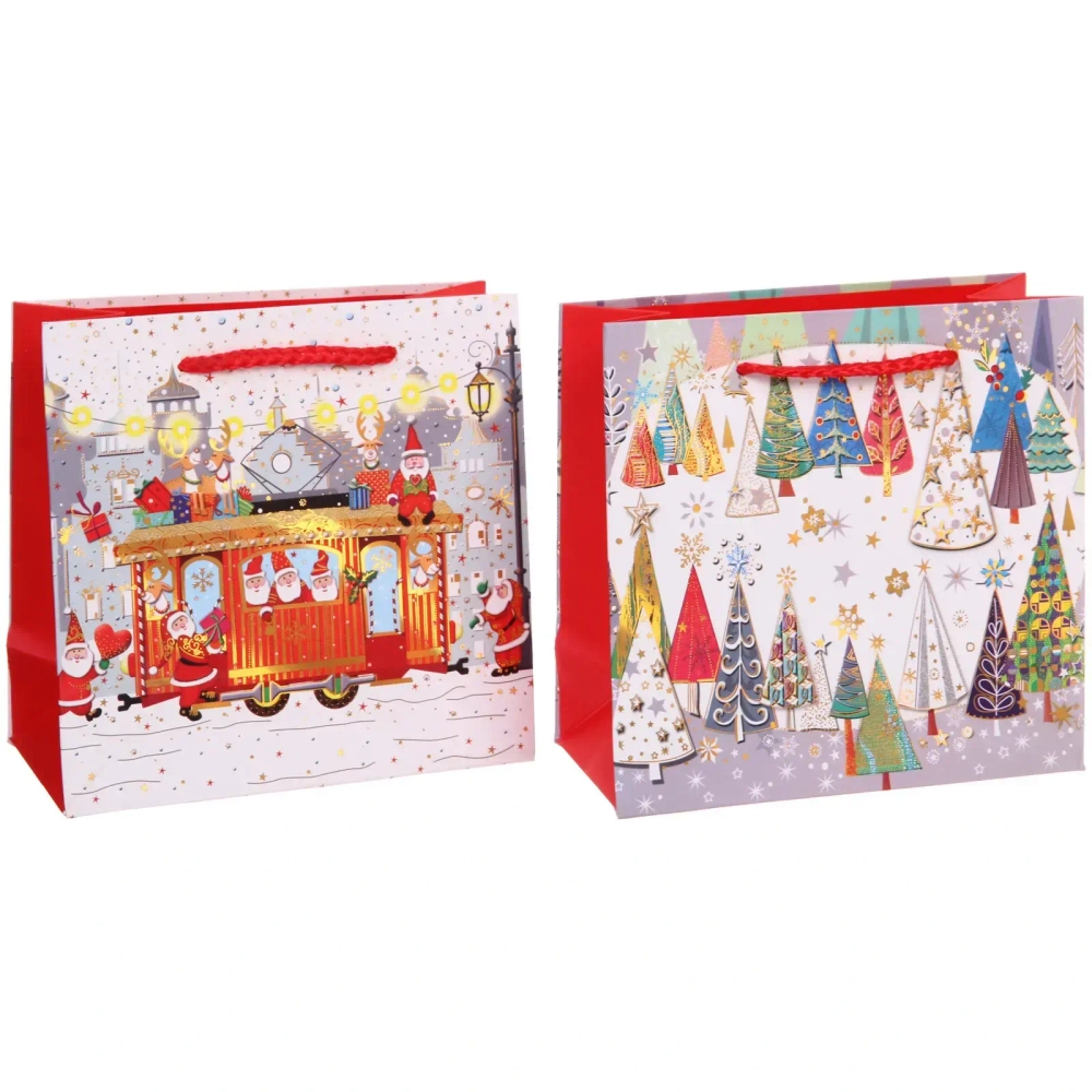 Пакет подарочный «Зимнее веселье» 15*14*7 см, микс