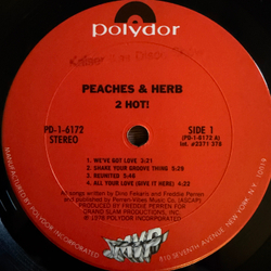 Виниловая пластинка Peaches & Herb ‎– 2 Hot!LP