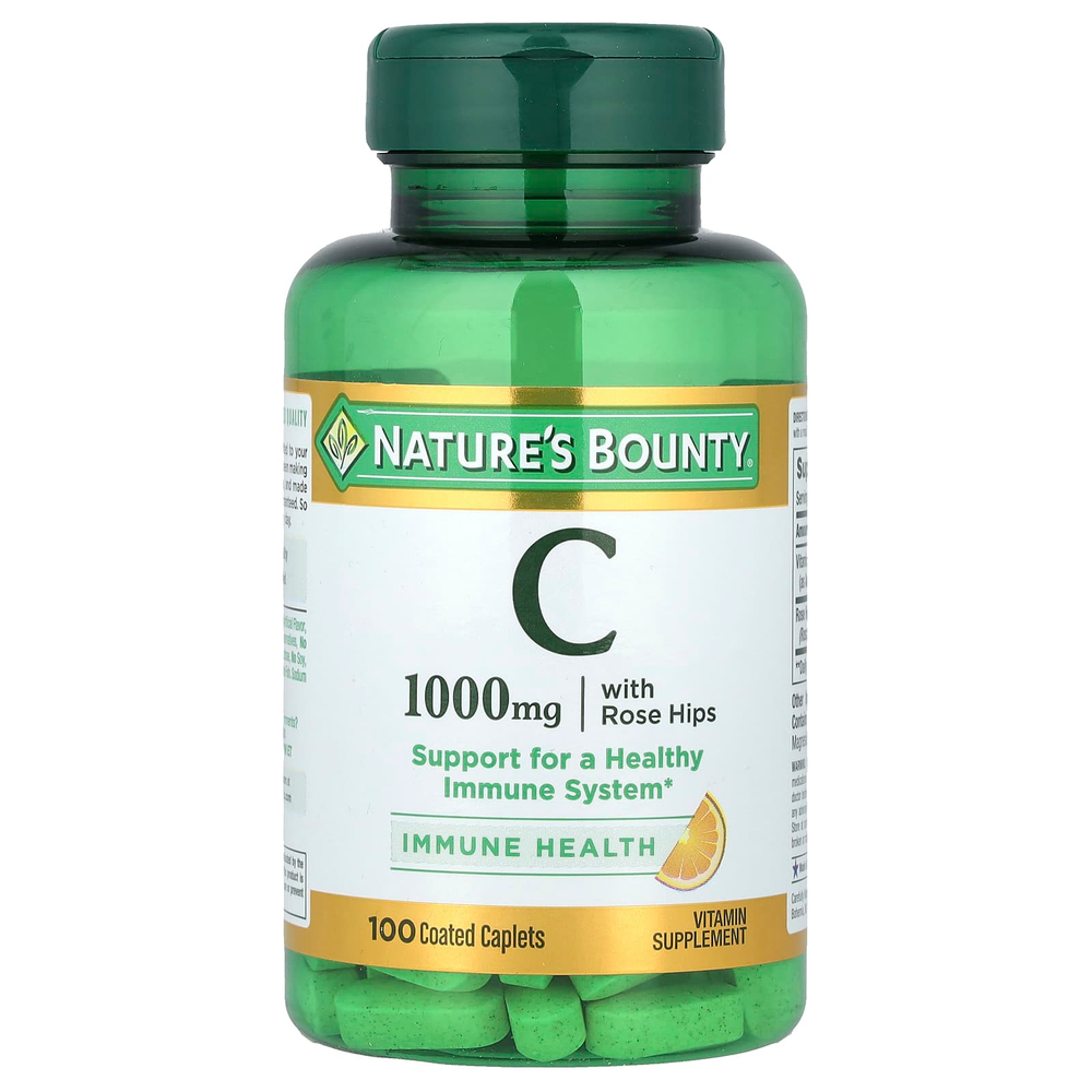 Nature's Bounty, витамин C с шиповником, 100 капсул, покрытых оболочкой