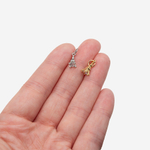 Подвеска "Paris", 11*4,5мм, фианит, позолота