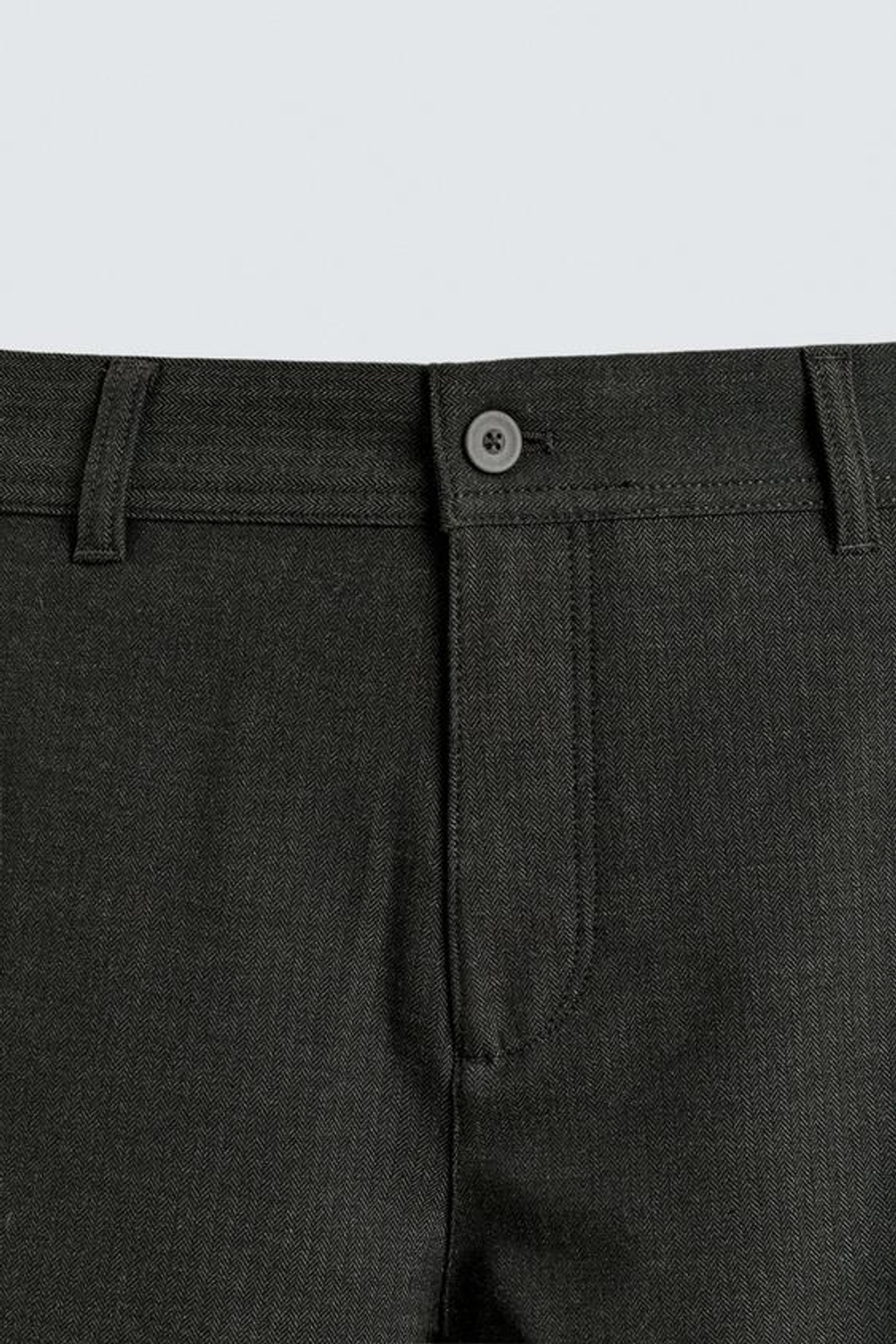 ZARA БРЮКИ ЧИНОС ИЗ КОМФОРТНОЙ РЕЛЬЕФНОЙ ТКАНИ, ТЕМНО-ЗЕЛЕНЫЙ