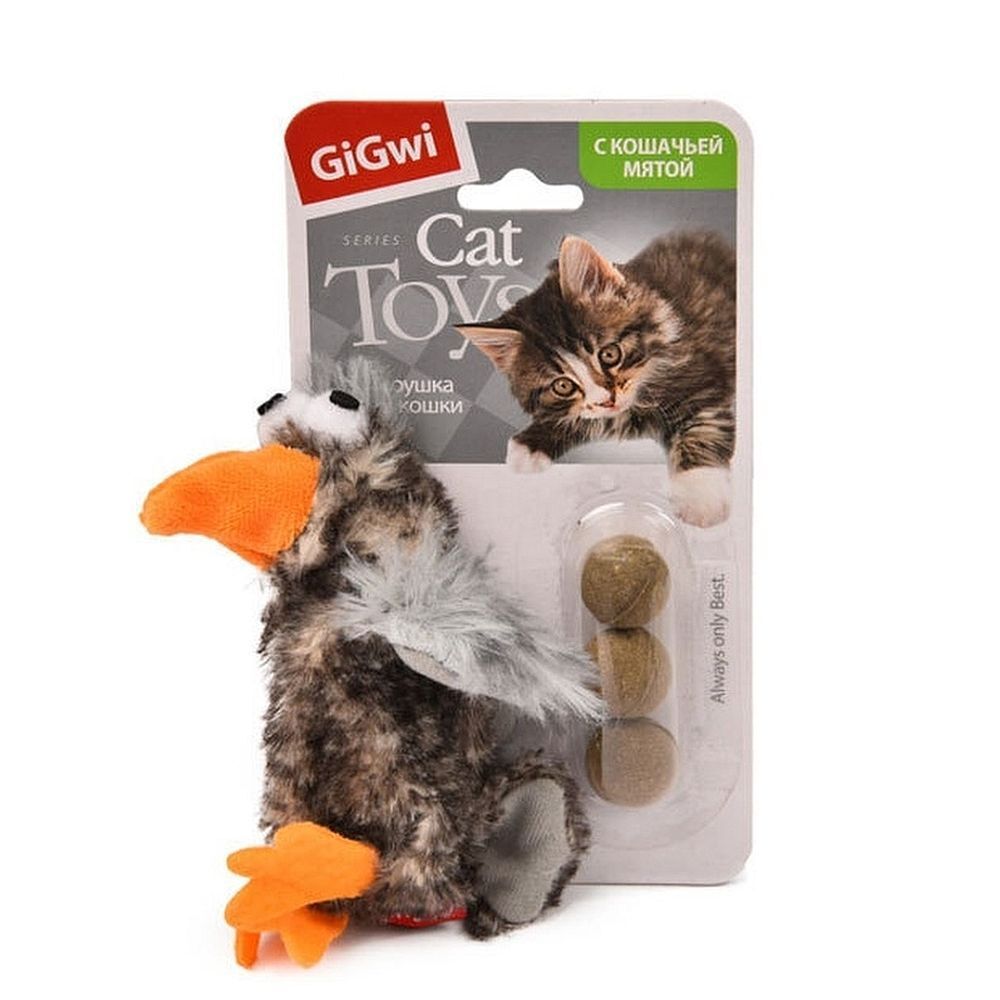 GiGwi 75295 Игрушка д/кошек Утка с кошачей мятой 10см