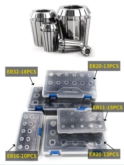 Набор цанг ER16 (10 штук), биение 0.015 мм