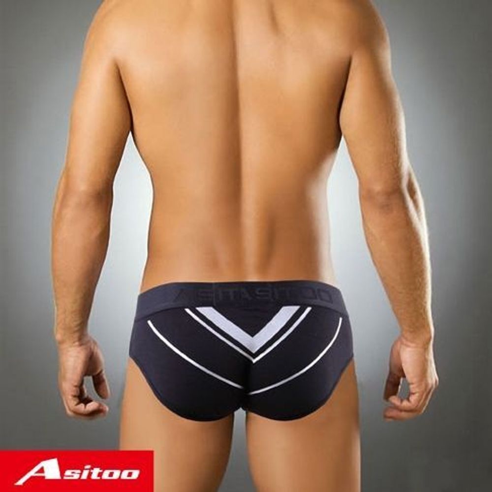 Мужские трусы брифы черные Asitoo  Silver V Sport Modal Brief