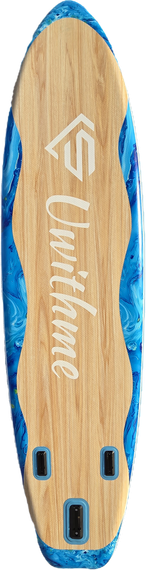 Сапборд широкий надувной Uwithme Wood Blue 350x89x15 см