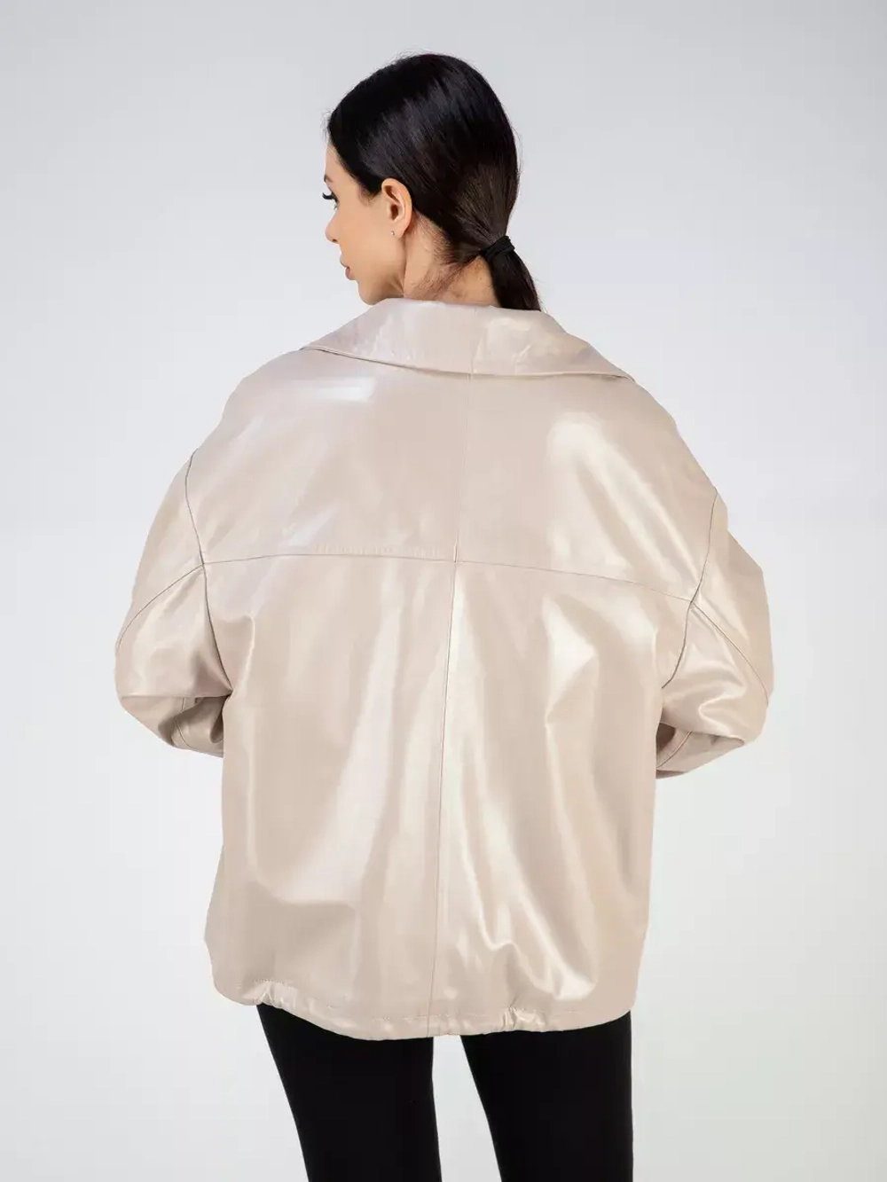 Кожаная куртка демисезонная оверсайз