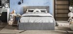Белла Кровать+ПМ 140 Рогожка Мальмо серый