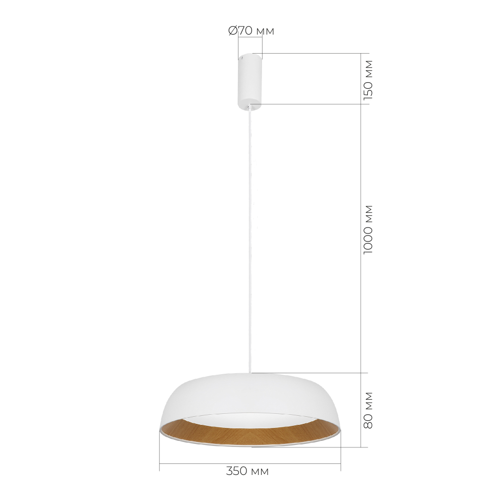 SLE1812-503-01 Светильник подвесной Белый, Древесный/белая LED 1*30W 4000K MUSE