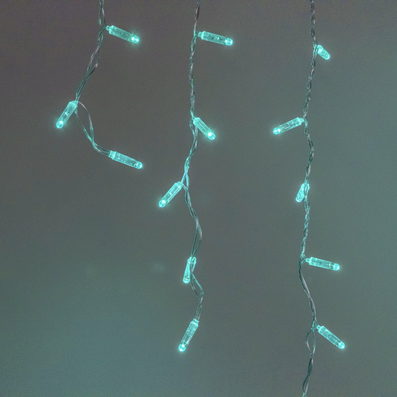Светодиодная бахрома 3,1*0,5 м., 120 LED, аква, статика, прозрачный провод ПВХ, LTC (PIL120CAP-10-2A)