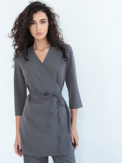 Женская медицинская блуза Medici 07 графит вид спереди