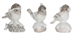 Декор птица 7.5х4.5х8см House of Seasons серая в ассортименте 3 вида
