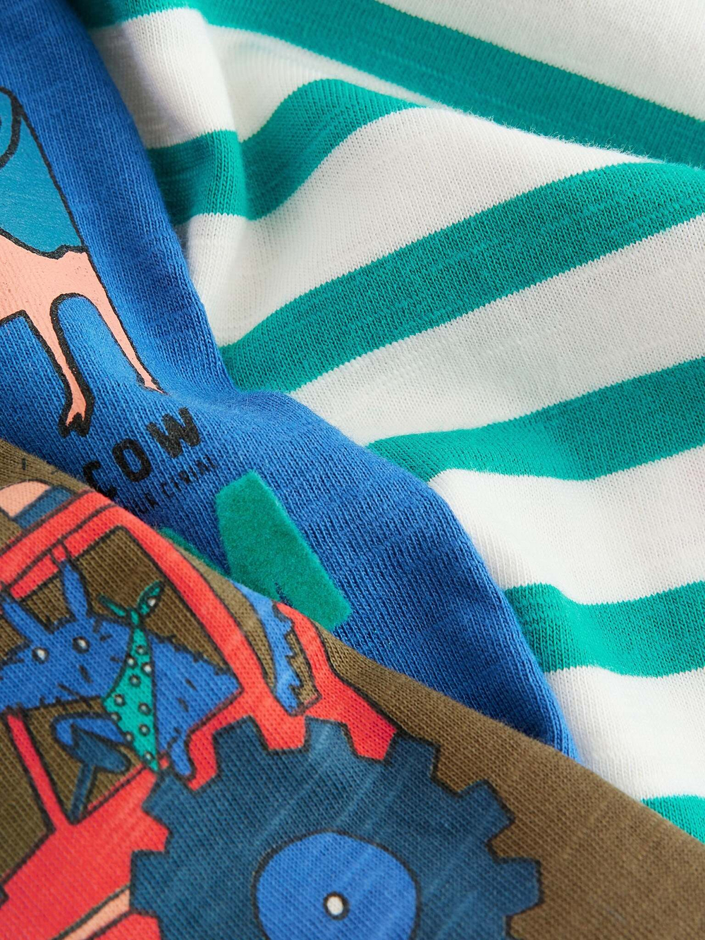 Футболка для мальчика Next E26-082, 3 шт., Хаки, Синий, Молочный